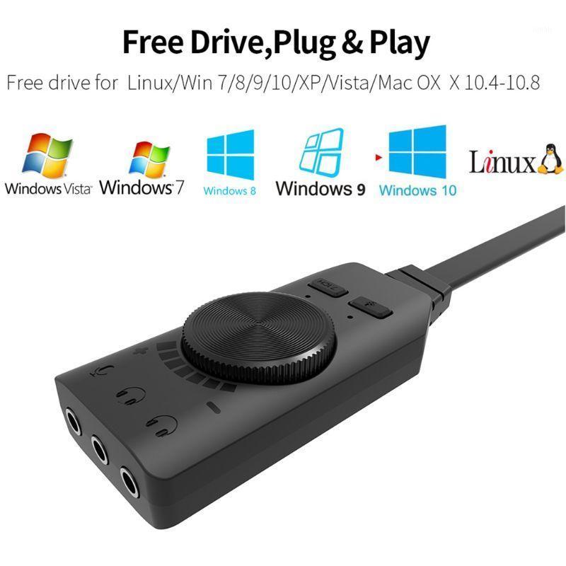 

GS3 Virtual 7.1 Channel Sound Card Adapter USB Audio 3.5mm Headset for Notebook Y5LC1