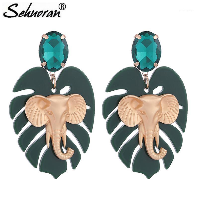 

Sehuoran Aretes Brincos Oorbellen Elephant Pendientes Match Resin Leaf Boho Woman Earrings 2020 New Arrived Fashion Jewelry Gift1