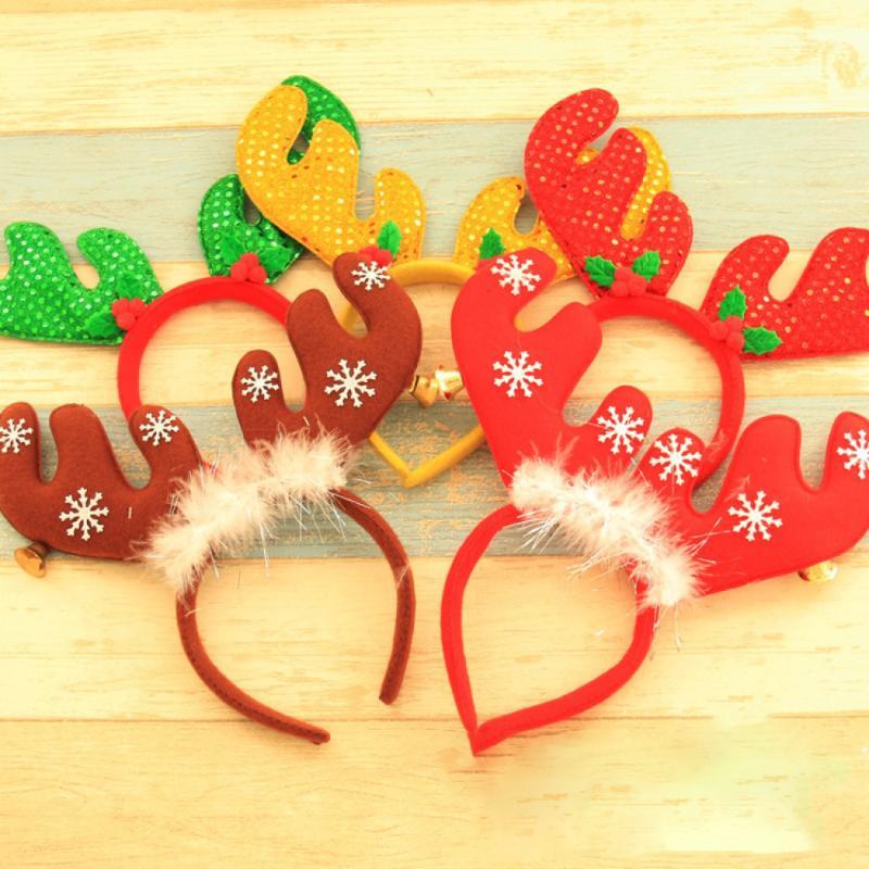 

Christmas Antlers Headbands Snowflake Head Buckle Adult Children Xmas Tree Headwear New Year Party Decorations For Home1