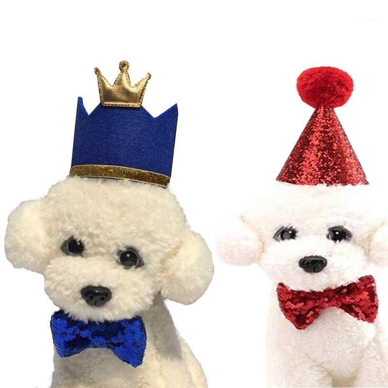 

Pet Cat Dog Birthday Bowknot Costume Headwear Caps Hat Birthday Party Costume Headwear Pet Accessory1, As picture shown