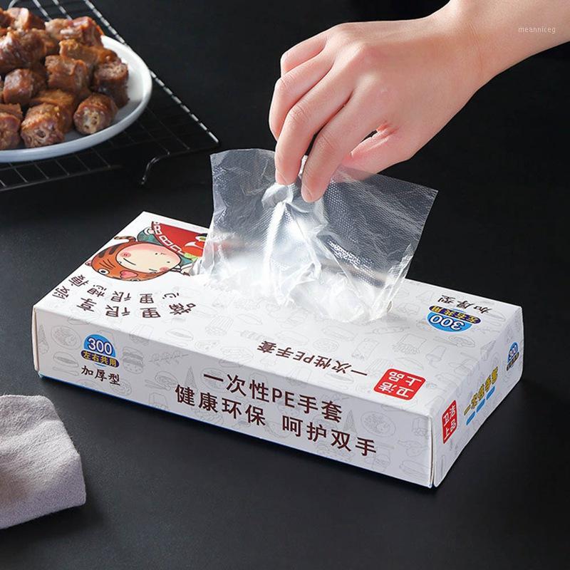 

200/300 Pcs/Box Disposable Grade Glove Transparent Thickened Gloves Waterproof For Housework Clean Kitchen Gloves1