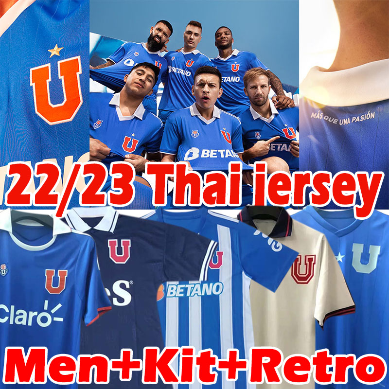 

2022 2023 Universidad de Chile soccer jerseys retro home away 1998 2011 Chile 22/23 pre-season blue white men Kit football shirts, Zhilidaxue 22 23 home