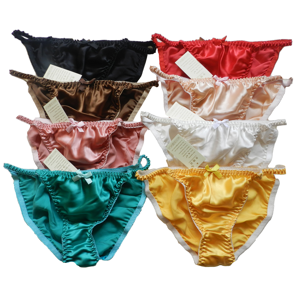 

Yavorrs wholesale 8pcs 100% Silk Women's String Panties Bikini Underwea, Multi