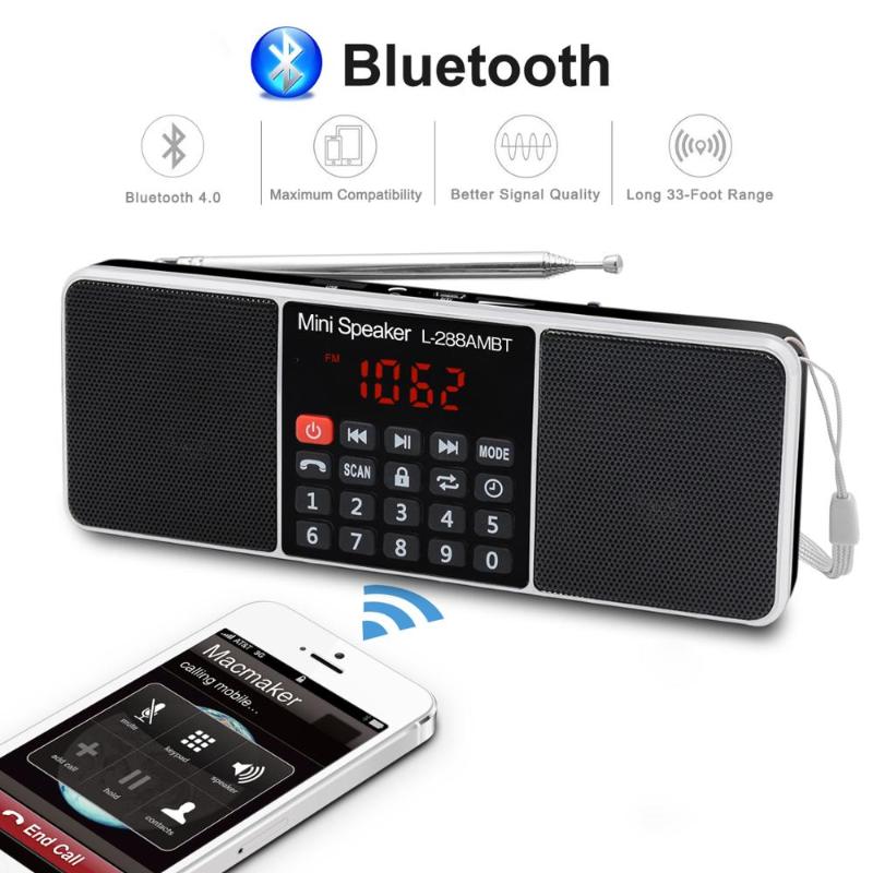 

Portable Radio AM FM Bluetooth Speaker Stereo MP3 Player TF/SD Card USB Drive Handsfree Call LED Display Speakers