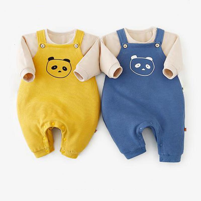 

2021 Spring New Clothes Set Newborn Baby Girl Boy Sleeveless Panda Romper Jumpsuit Overall and Shirts 2pcs Casual Outfits Zaix, Chc3244set2