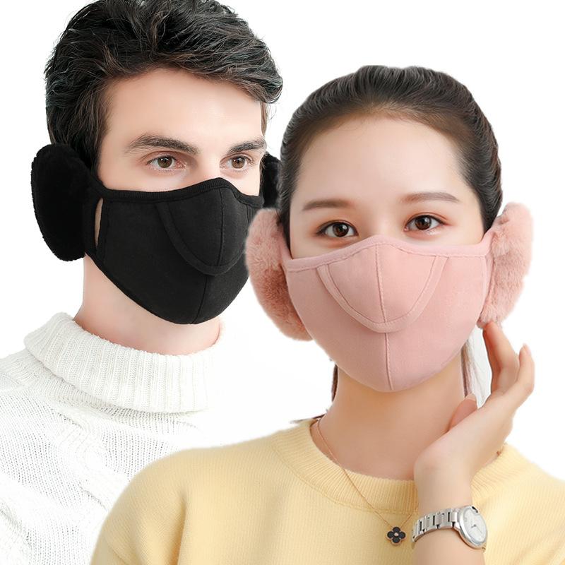 2 In 1 Earmuffs Mask Winter Outdoor Riding Mask Cotton Dust Mask For Women Men Ear Muff Wrap Ear Warmer Earlap Protective Masks-image-570224725