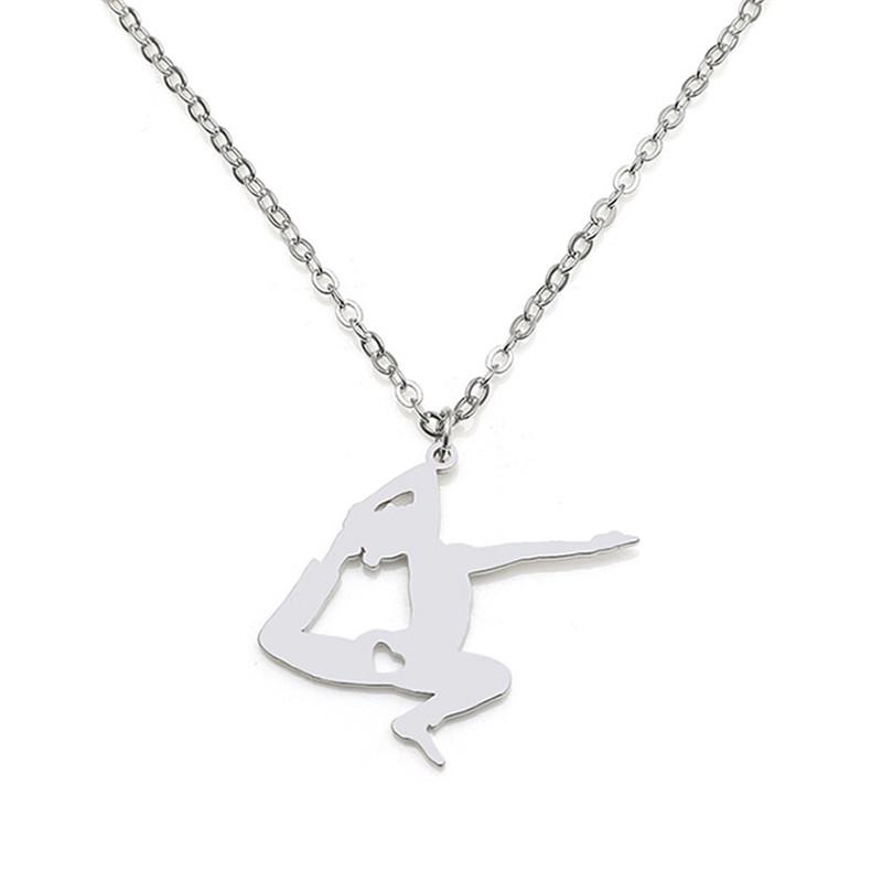 

Elfin 2021 Trendy Stainless Steel Dancer Necklace High Quality Ballet Pendant Necklace Dancing Jewellery Gift