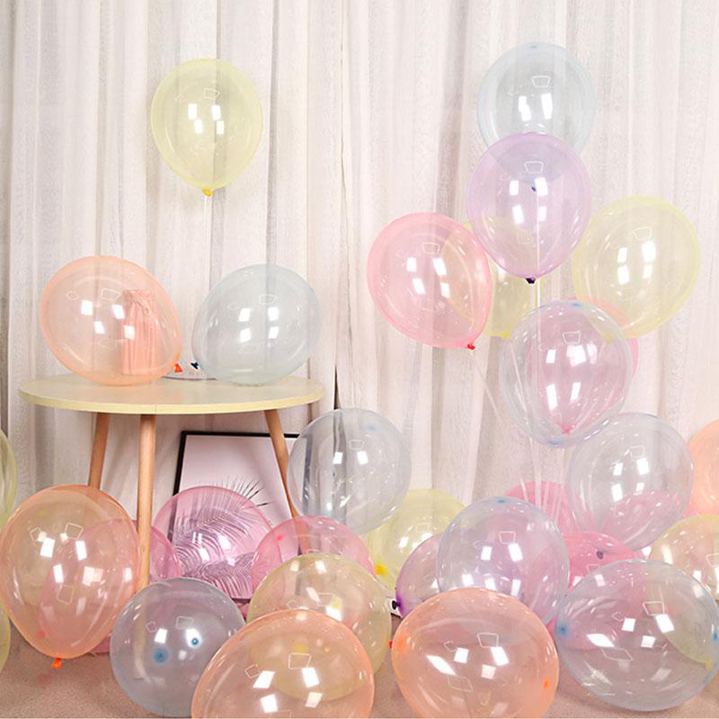

12inch Colorful Crystal Balloon Bobo Birthday Party Transparent Clear Latex Balloons Wedding Decor Helium Balls