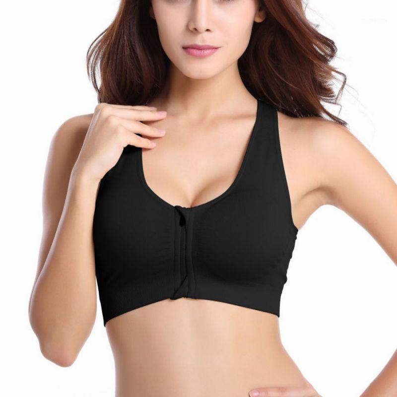 

Hot Push Up Bras Front Zipper Closure Removable Padded Wireless Fitness Yoga Bra Tops Breathable Shockproof Fitness Vest Tops.1