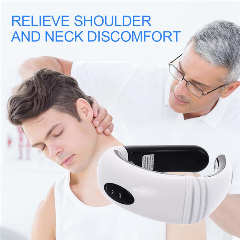 

Electric Neck Massager Tens Pads Kneading Back and Neck Massager U Shape Pulse Therapy Machine USB Shiatsu Pain Relief Relax g2