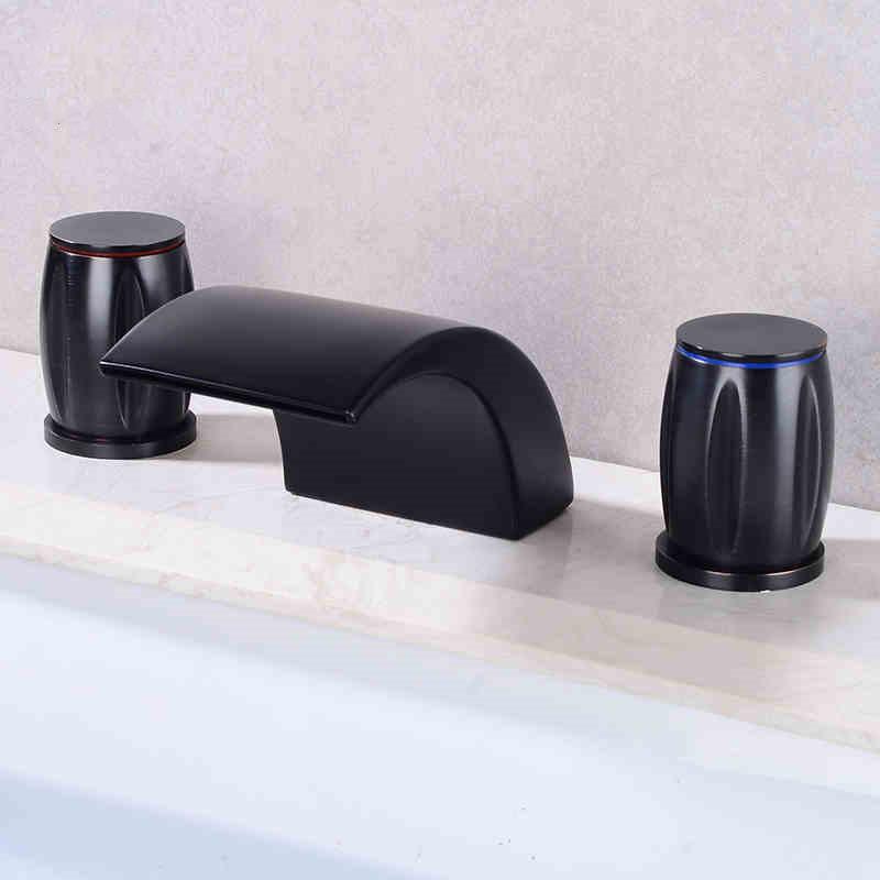 

New Basin Faucets Waterfall Stainless Steel Bathroom 8'Sink Faucet widespread 3 Hole Bathroom basin Mixer Unique design