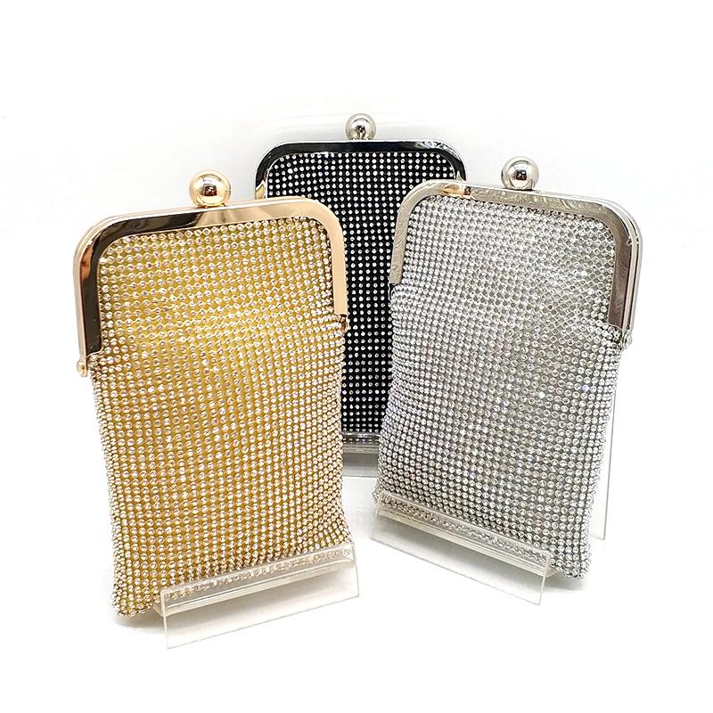 

Hot Diamonds Rhinestone Bag Fashion Bridal Wedding Party Small Wallet Bags Crystal Solid Cell Phone Bags Shoulder Cross Body Bag