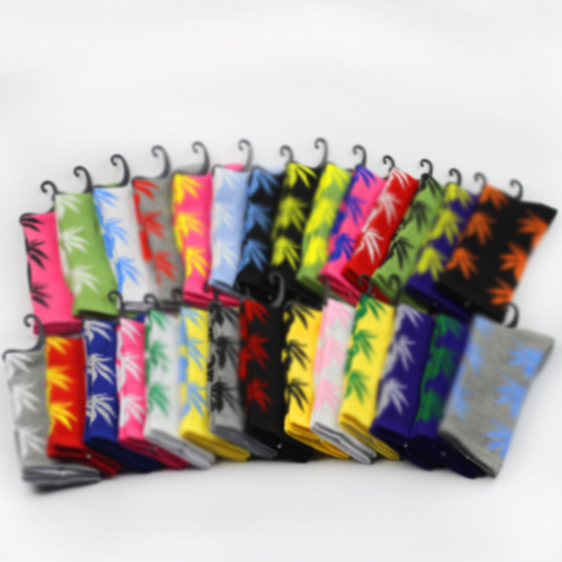 

men sock christmas plantlife cotton socks skateboard hiphop maple leaf women fashion sport socks 33 Colors, Mix color
