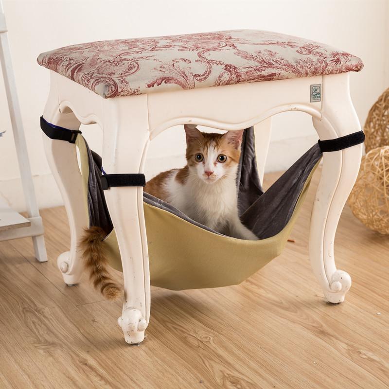 

Double Cat Bed Pet Hammock Soft Pet Kitten Cage Bed Chair Hanging Comfortable Mat for Cat Cage House Products