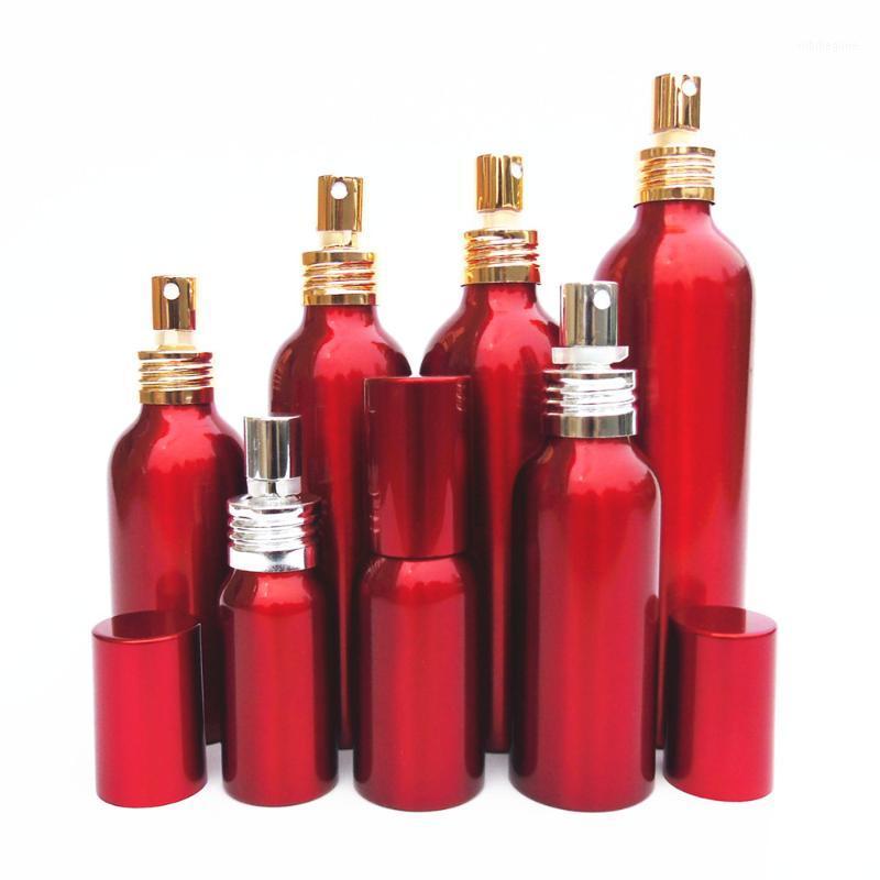 

1-2pcs 30-300ml red Aluminum empty spray bottle Aluminum cap Fine Mist Refill cosmetic sprayer jar Sample subpackage bottle1