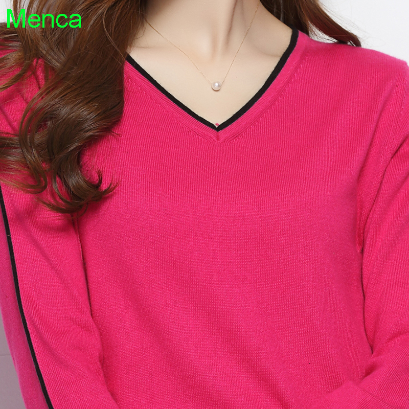 

2021 New Women Sweaters and Pullovers Cashmere Knitted Jumpers Ladies 14colors Soft Winter V-neck Woolen Clothes 1cd1, Rust red