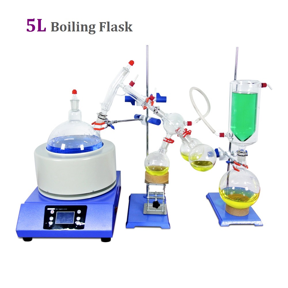 

ZZKD Lab Supplies 5L Short Path Distillation&Magnetic Stirring Electric Heating Mantle&5L -10°C Cooling Chiller&Rotary vane Vacuum Pump 220V/110V