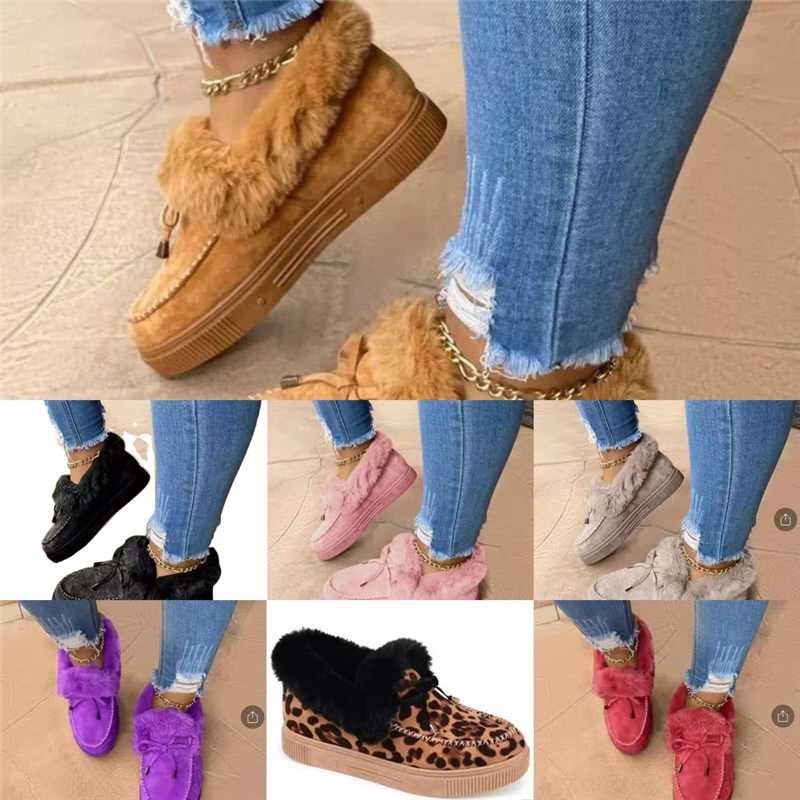 

FOcT1 Puimentiua mop cotton yarn Warm Slippers Plus velvet Cotton Shoes Outdoor Mens Soft Plush Home House Indoor Women Winter Slippers, Black