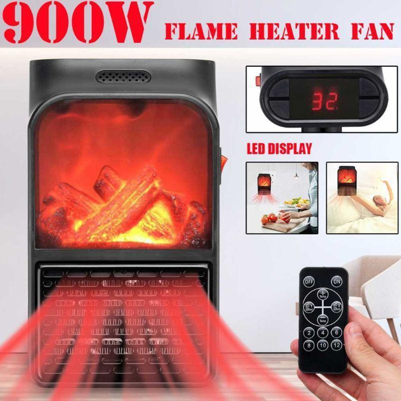 

Mini Electric Wall-outlet Flame Heater Plug-in Air Warmer PTC Ceramic Heating Stove Radiator Household Wall Handy Fan1