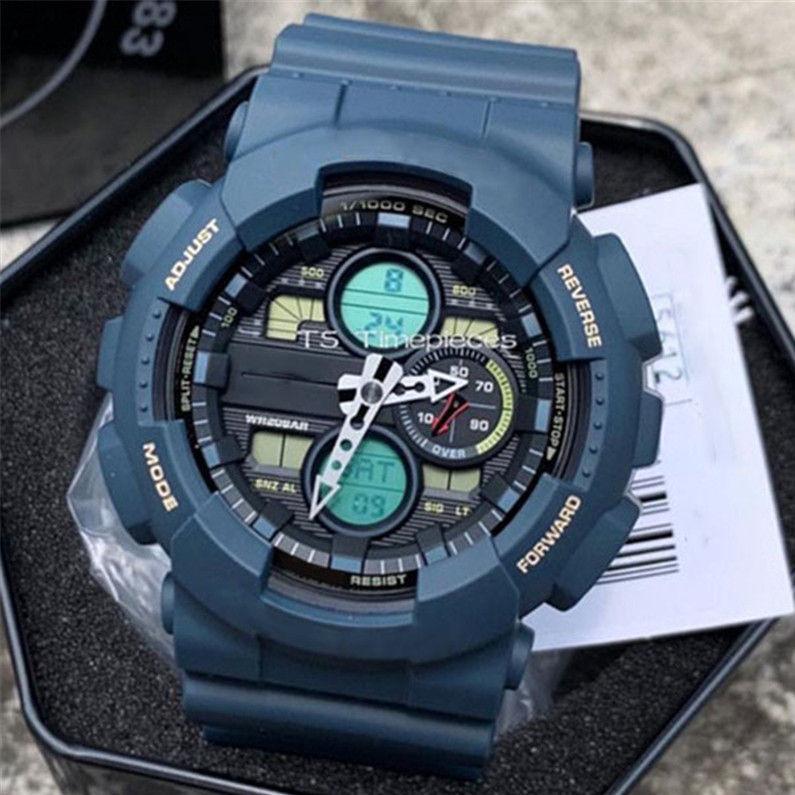 

Hot selling outdoor sports men's watch iced out watch dual display LED digital watch world time waterproof and shockproof