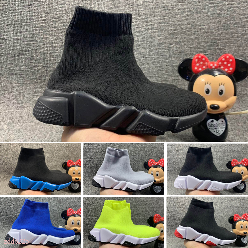 

2020 Wholesale Sell Childrens Kid Sock shoes Vetements crew Sock Runner Trainers Shoes Kids Shoes Hight Top Sneakers Boot Eur 24-35, Color 3