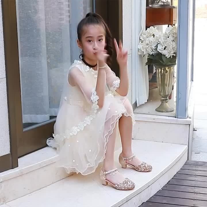 

Glitter Little Girls Heels 2019 Big Kids Dance Shoe For Children Summer Leather Sandals 3 4 5 6 7 8 9 10 11 12 13 Year, Pink