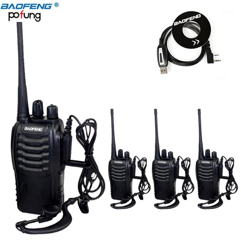 

4Pcs Baofeng BF-888S Walkie Talk UHF Two Way Radio BF888S Handheld CB Radio set 888S Comunicador Transmitter Transceiver+Headset1