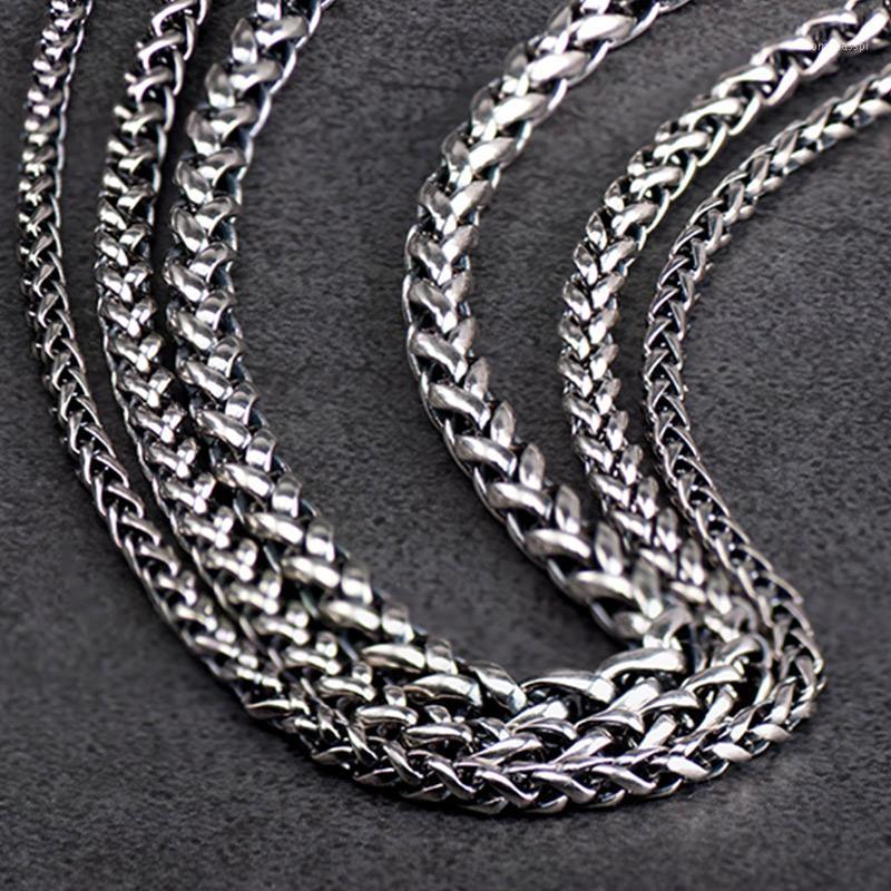 

Chains Weaving Wheat Design 925 Sterling Silver Chain Choker And Sweater Necklace For Man Fashion1
