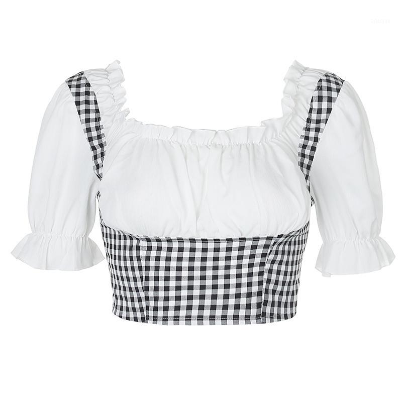 

Hip Hop Street Dance Costume Sexy Short Sleeve Lattice Slim Women Shirt Tops Singer Danger Performance Stage Clothes DT25021, As picture