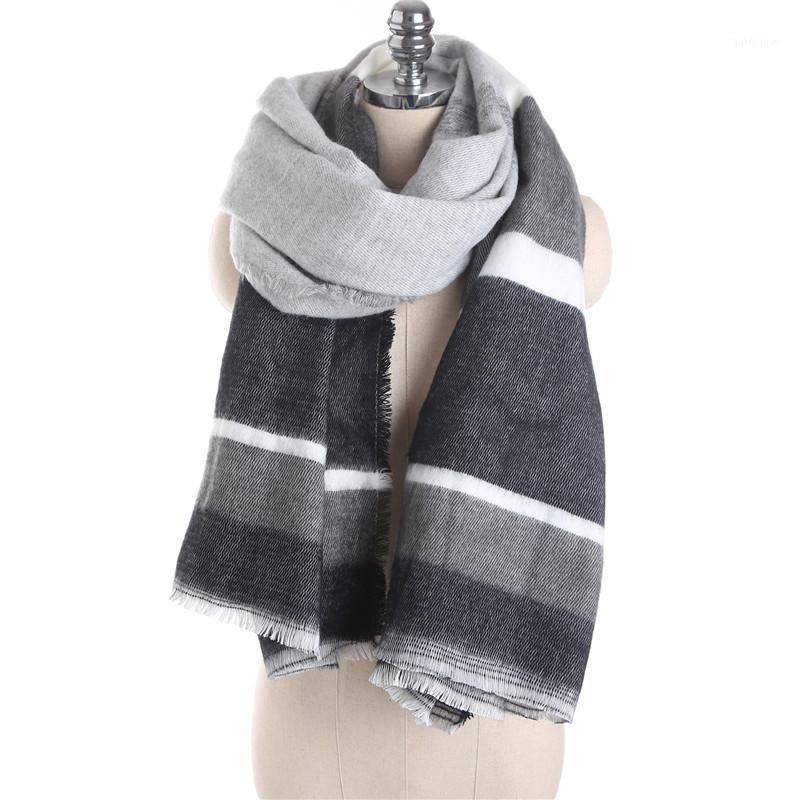 

2020 autumn and winter fashion new imitation cashmere striped scarf fringed warm scarf female couple same style1