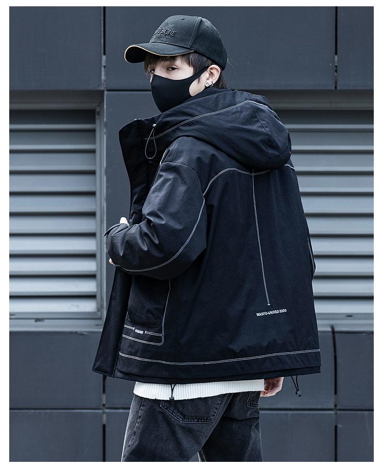 

Short hooded down jacket men's trend winter 2021 new handsome leisure thickened fashion brand jacket students, As pic
