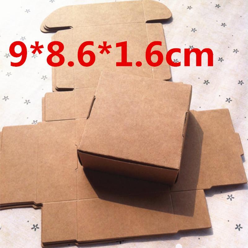 

50Pcs 9*8.6*1.6cm Brown Carton Kraft Packing Box Wedding Favor and Gift Box Candy for Guest Handmade Soap Favors Paper1