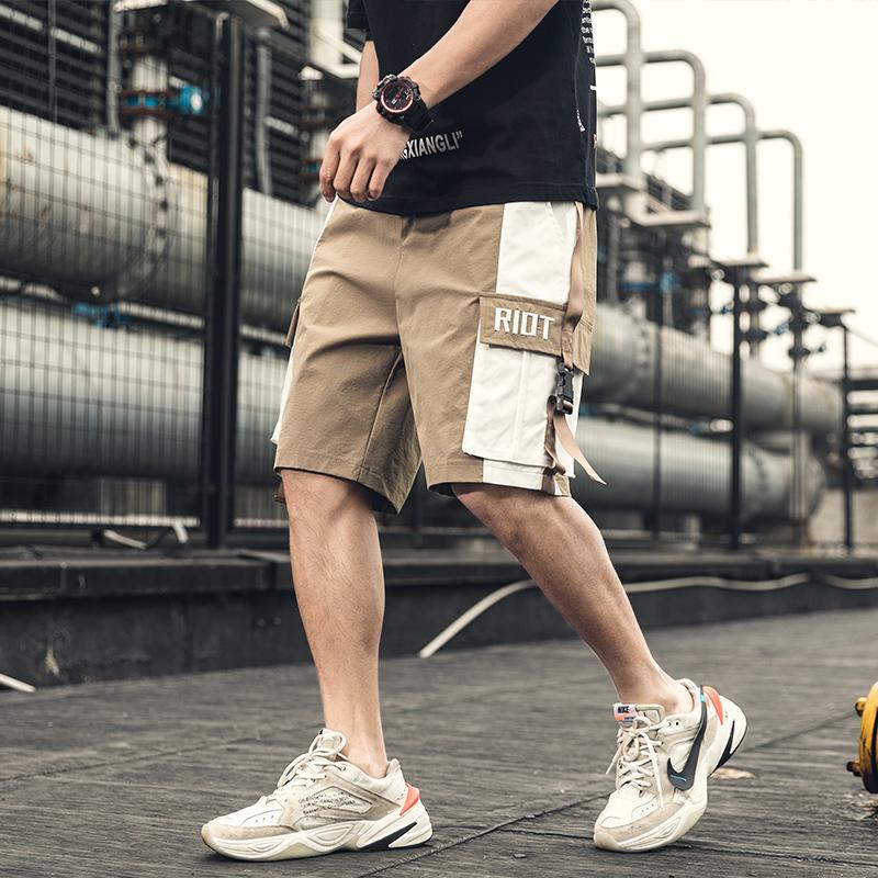 

Streetwear Summer Cotton Casual Men Shorts Knee-length Cargo Men's Shorts Casual bermuda Beach Men, Caramel colour