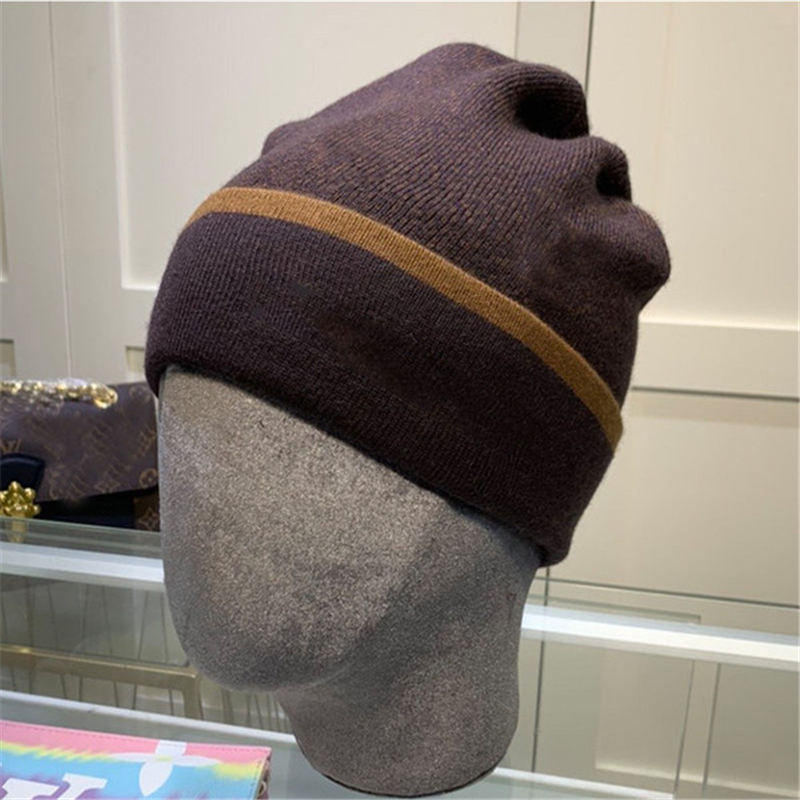 

2021 Autumn And Winter Fashion Popular Real Fur Pom-pom Knitted Beanies Good Quality Winter Warm Skull Hats Cuff Beanie Caps For Men's, 4 nobox