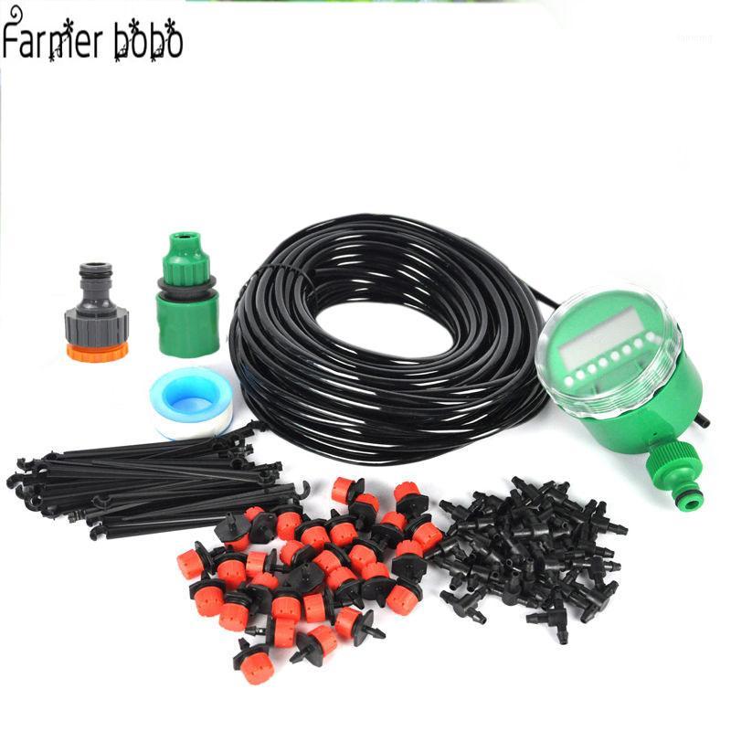 

25m Garden Micro Drip Irrigation System Plant Self Automatic Watering Timer Garden Hose Kits With Adjustable Dripper1, As pic