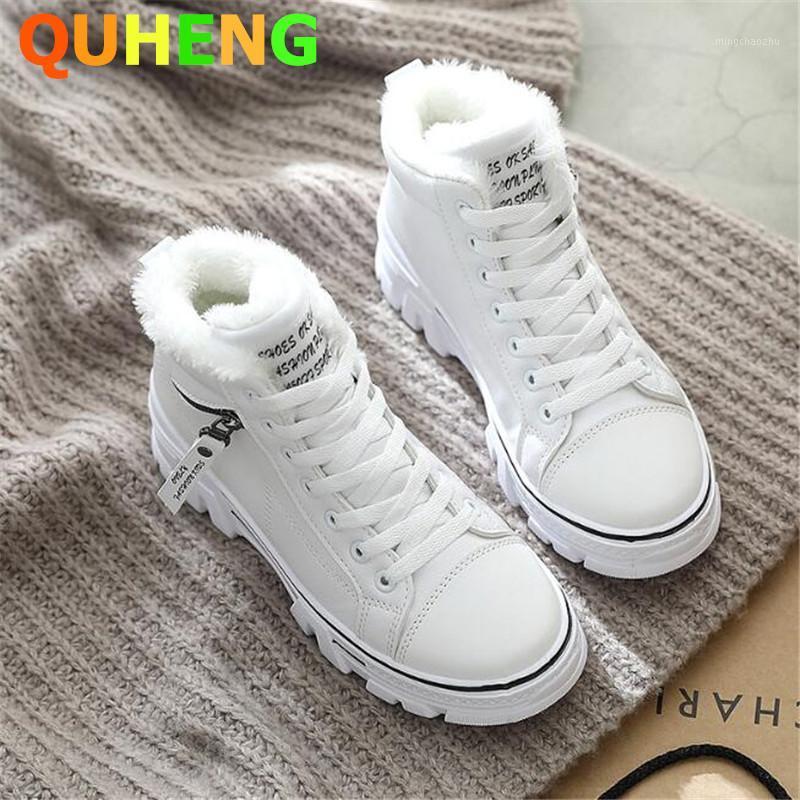 

Hot Sale Women's cotton shoes winter plus cashmere 2020 new Korean students wild warm high-top leather short boots fashion Mujer1, Khaki