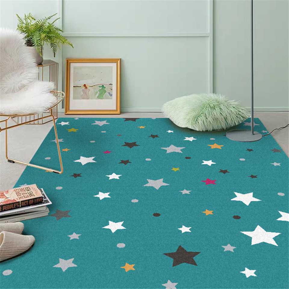 

Child Carpet Star Lake Blue Child Play Rug For Girls Boys Soft Thicken Large Crawling Mat Kids Room Decorative Rugs For Floor