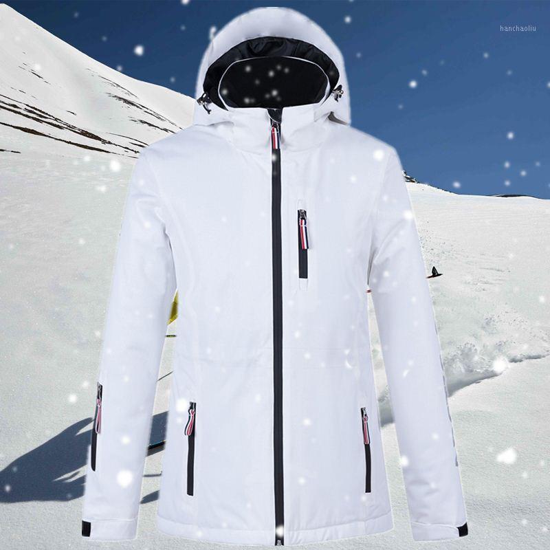 

Womens And Mens Winter Ski Set Waterproof Windpoor Snow Coat And Pants Suit White Couples Thermal Snowboarding Skiing Jacket1, Only jacket