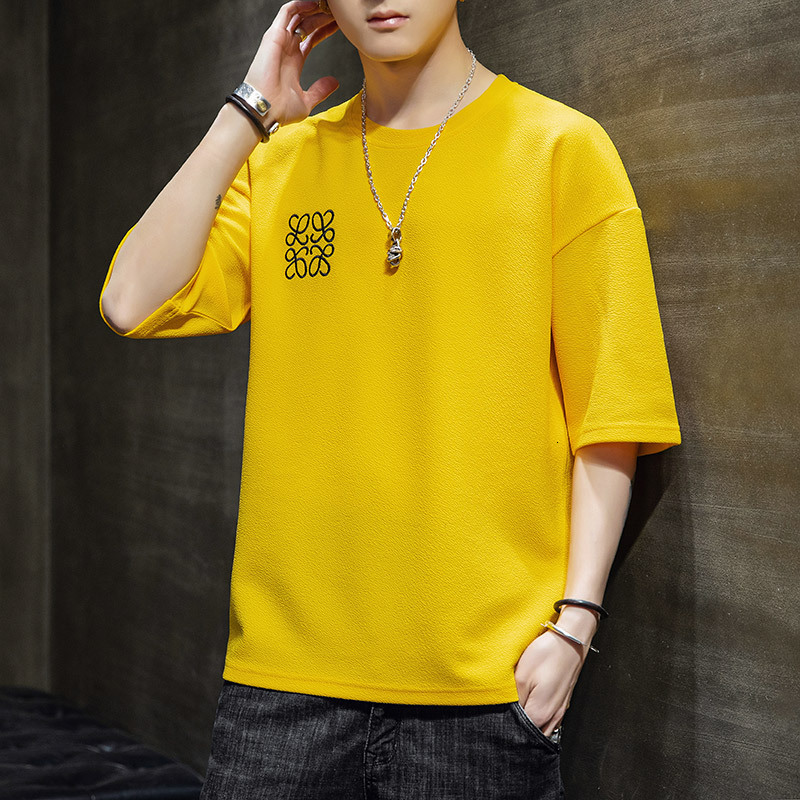 

2021 Men's Summer Shirts Printing Tees o Neck Short Sleeve Casua t Shirt Cotton Fashionable Yfhf, Yellow