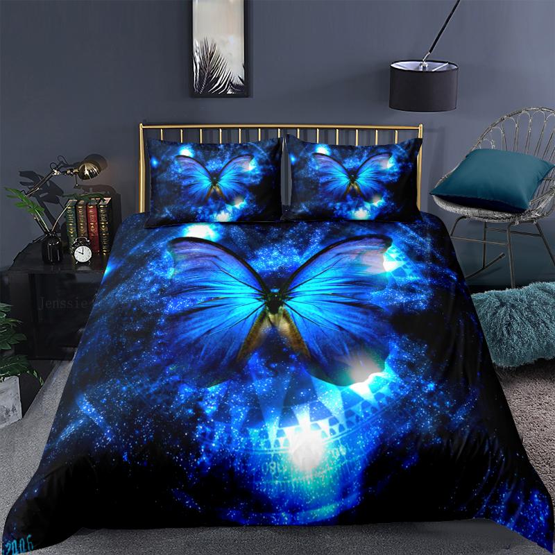 

Home Textiles 3d Colorful Butterfly Printing Bedding Sets Animal Series Duvet Cover Quilt Cover Queen King Size Comforter, Yellow