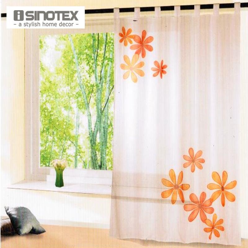 

iSINOTEX Window Curtain Floral Printed Pattern Transparent Sheer Linen&Cotton Fabric For Home Living Room Screening 1PCS/Lot1, Green