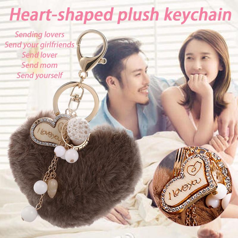 

Cute Plush Keychain Heart Creative Hanging Backpack Phone Pendant Accessories pendant Key Ring Best Party Gift Jewelry