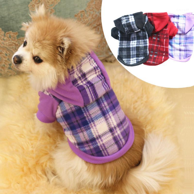 

Winter Warm Pet Dog Clothes For Small Dogs Fashion Plaid Hooded Puppy Pet Coat Jacket Soft Fleece Chihuahua Pug Clothing Hoodies1, Red plaid