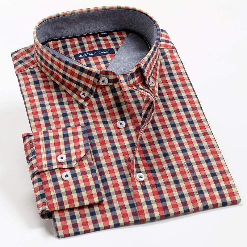 

6XL 7XL 8XL 9XL 10XL 12XL Men's Business Casual Classic Plaid Long Sleeve Shirt Autumn Brand Clothing 100% Cotton Loose Shirt, 538005