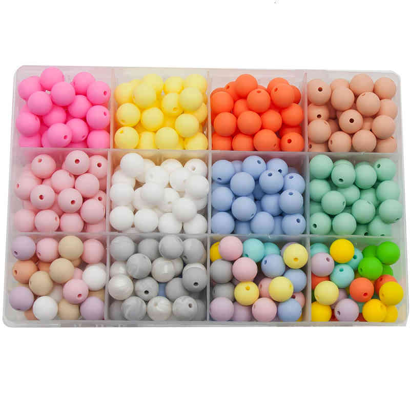 

9 12 15mm 10pcs Food Grade Silicone Beads Baby Teething Products Diy Chews Pacifier Chain Teethers Toy
