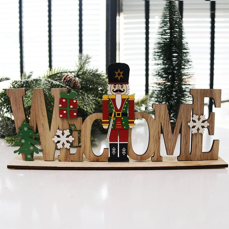 

Christmas decorations for home Table Centerpiece wooden craft Nutcracker xmas noel welcome wooden gift navidad new year 20211