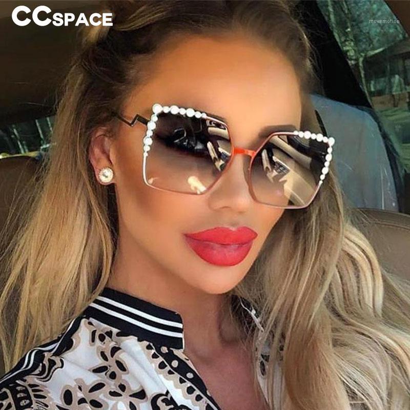 

46340 Square Luxury Metal Frame Sunglasses Pearl Men Women Fashion Shades UV400 Vintage Glasses1