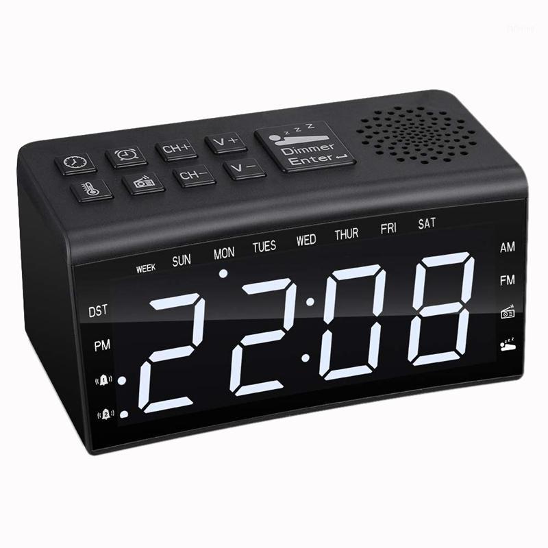 

Radio Alarm Clock, Fm Am Radio With 2 Alarm Clock And Big Sn Adjustable Light Number Night Vision Clock Thermometer European1