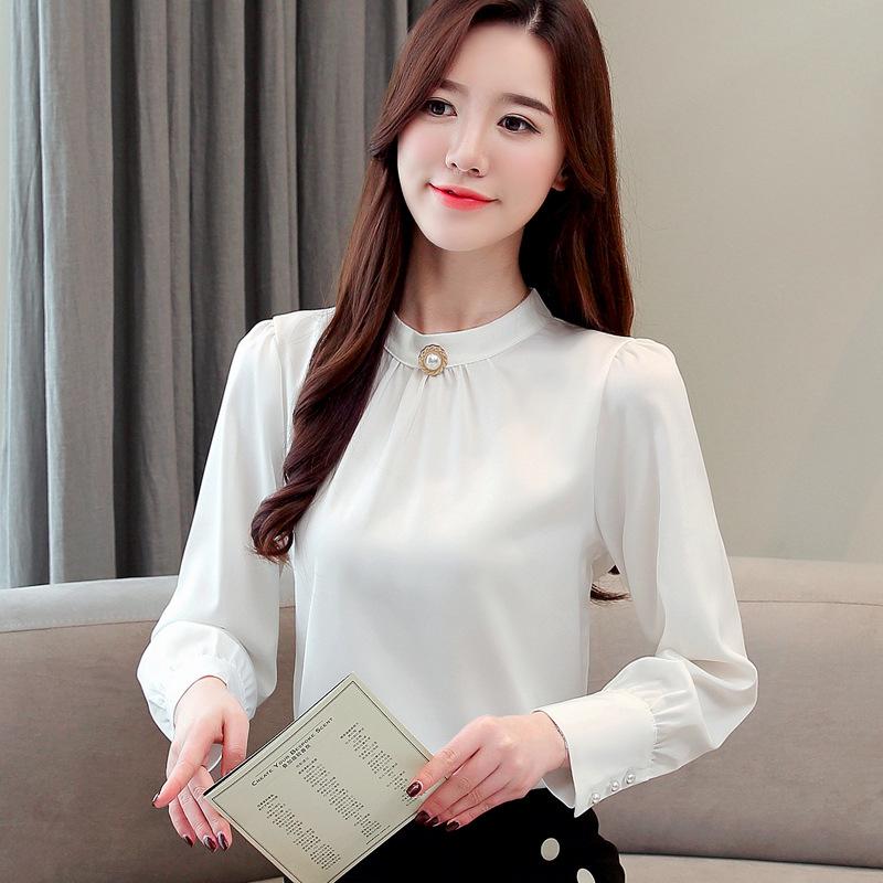 

Women's Blouses & Shirts Blusas Mujer De Moda 2022 Long Sleeve Women Womens Tops And Chiffon Blouse Shirt Feminina Plus Size, White