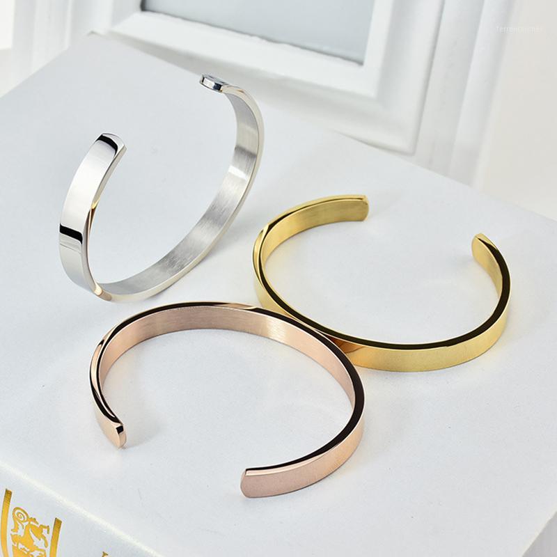 

Bangle Beichong For Women 316L Stainless Steel Fine Jewelry C Shape Cuff Silver Color Open Couple Bracelet Father Gift1